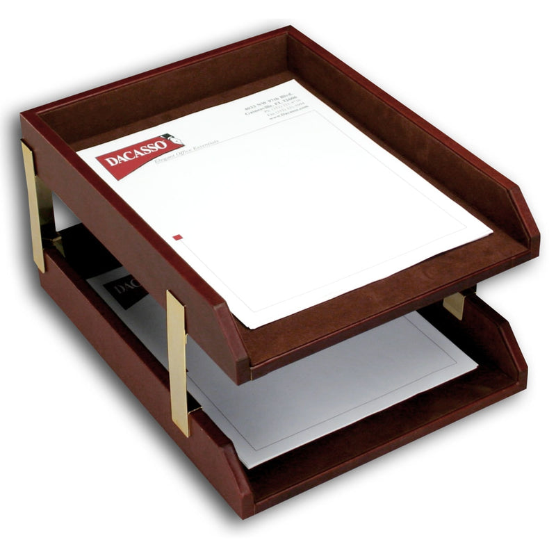 Mocha Leather 10-Piece Desk Set