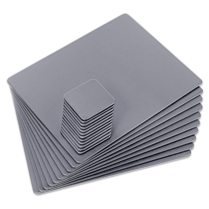 10 Seat Gray Leatherette Conference Room Set w/ Square Coasters