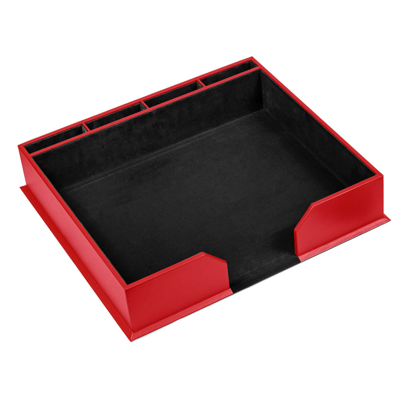 10 Seat Red Leatherette Conference Room Set w/ Square Coasters