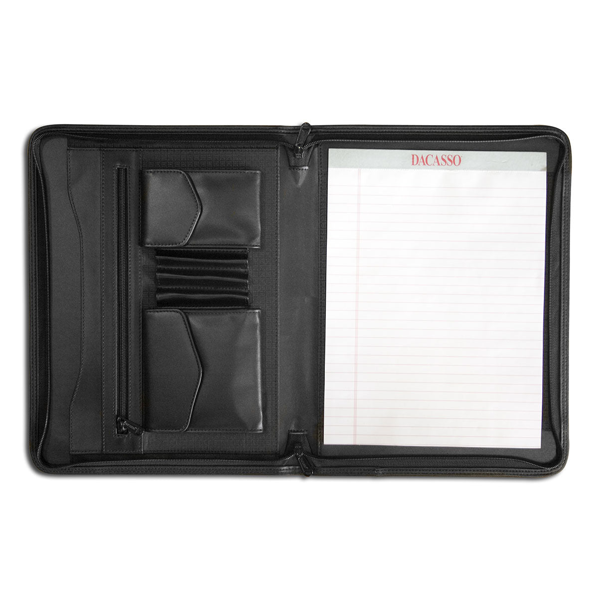 Classic Black Leather Enhanced Zip-Around Portfolio