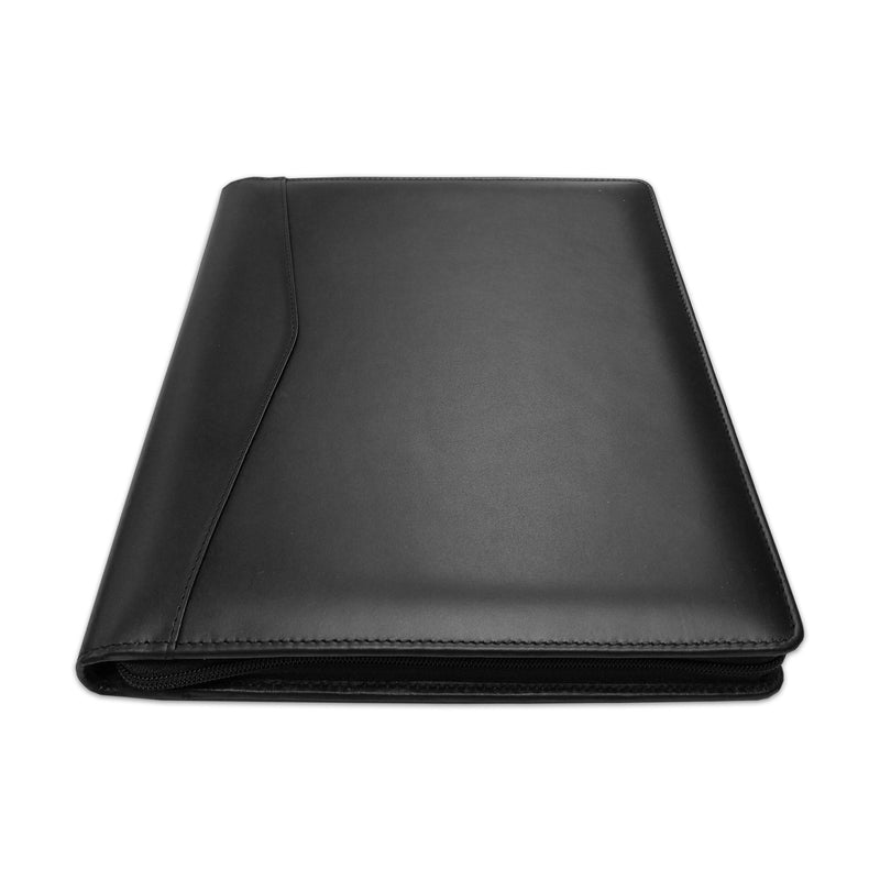 Black Leather Enhanced Zip-Around Tablet Portfolio