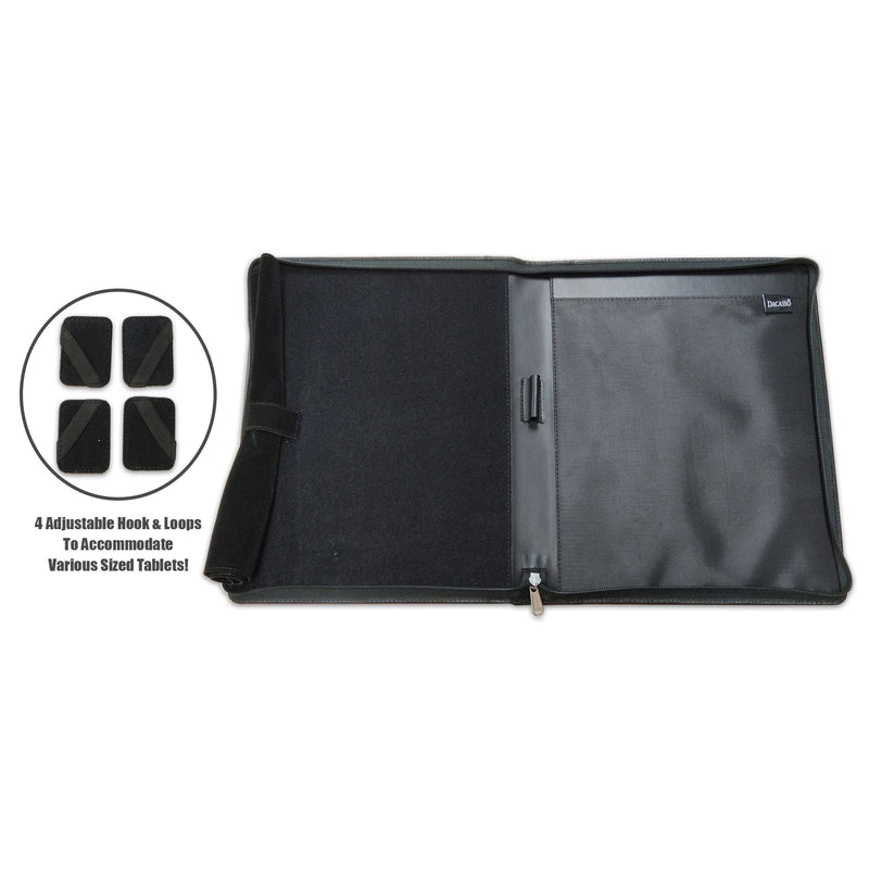 Black Leather Enhanced Zip-Around Tablet Portfolio