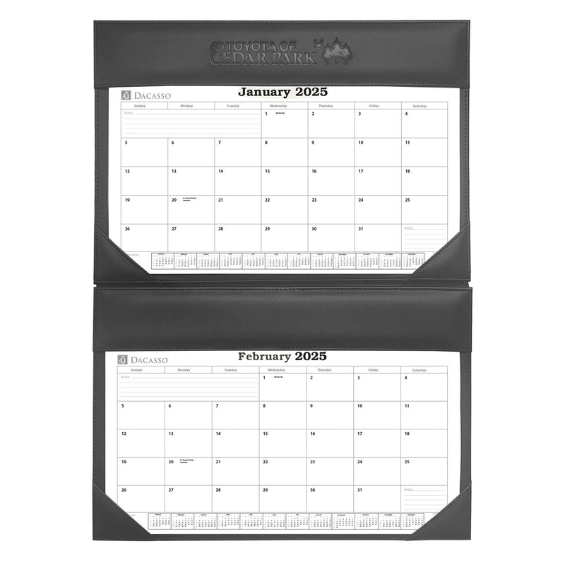 Black Leather Wall Calendar w/ 2025 Insert