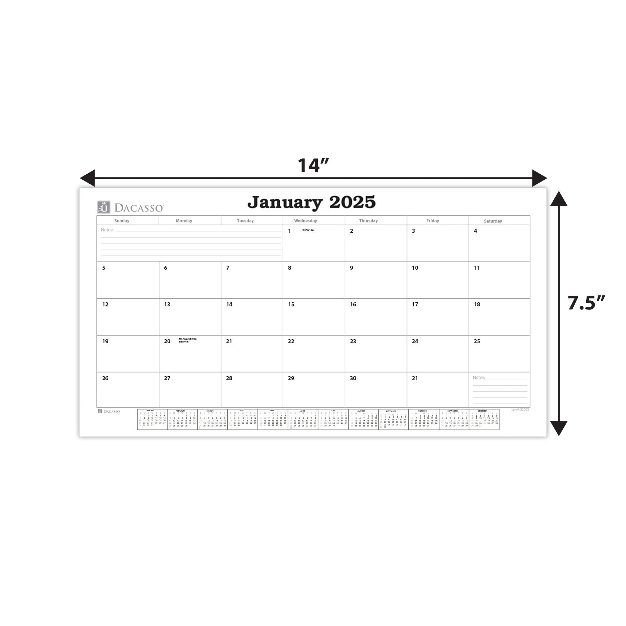 Black Leather Double Wall Calendar w/ Insert