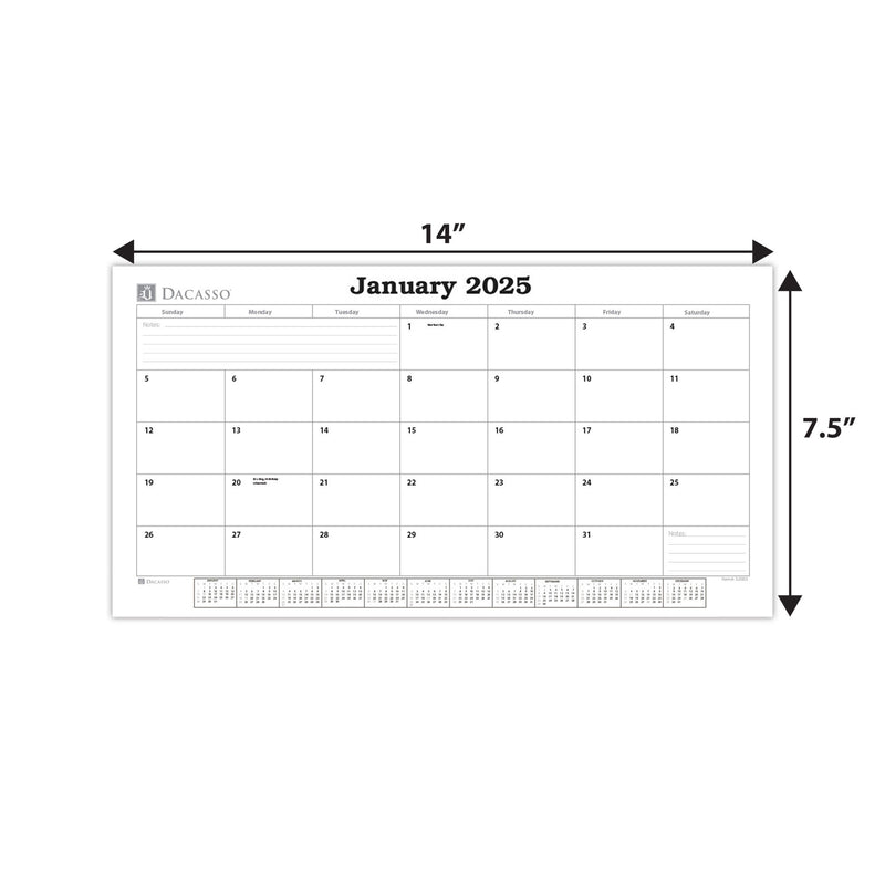 Black Leather Double Wall Calendar w/ 2025 Insert