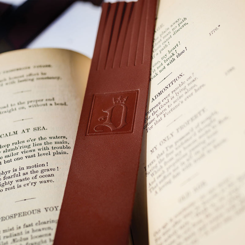 Custom Top-Grain Leather Bookmark - Rustic Brown