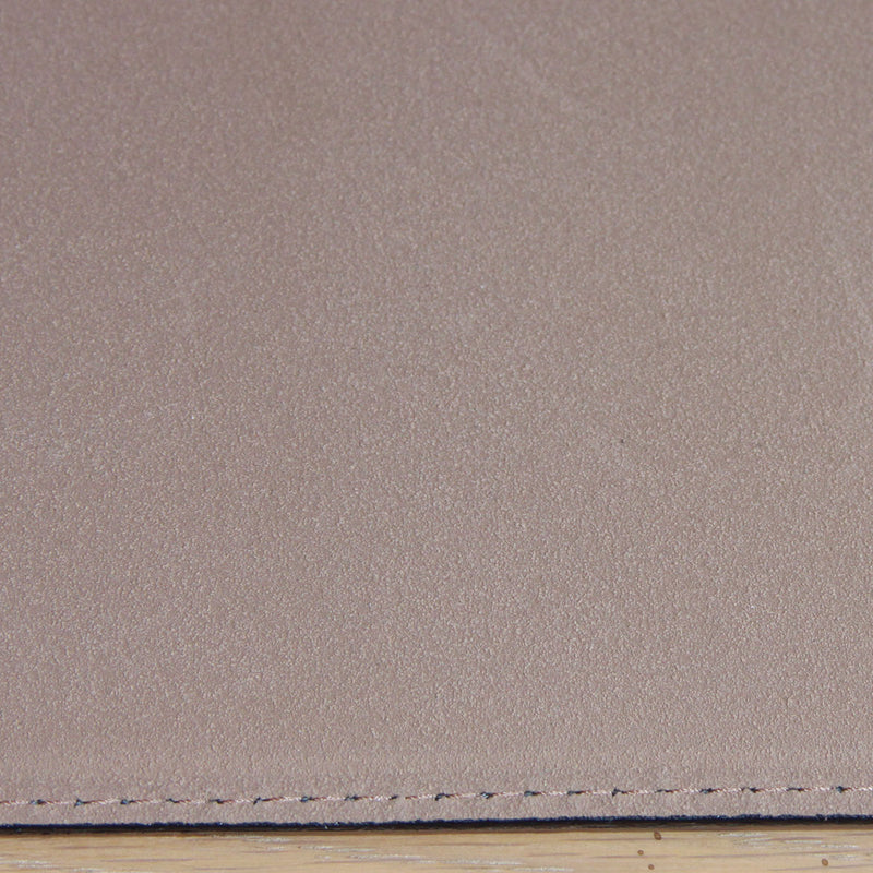 Gray 17" x 12" Leatherette Square Corner Placemat w/ White Stitching