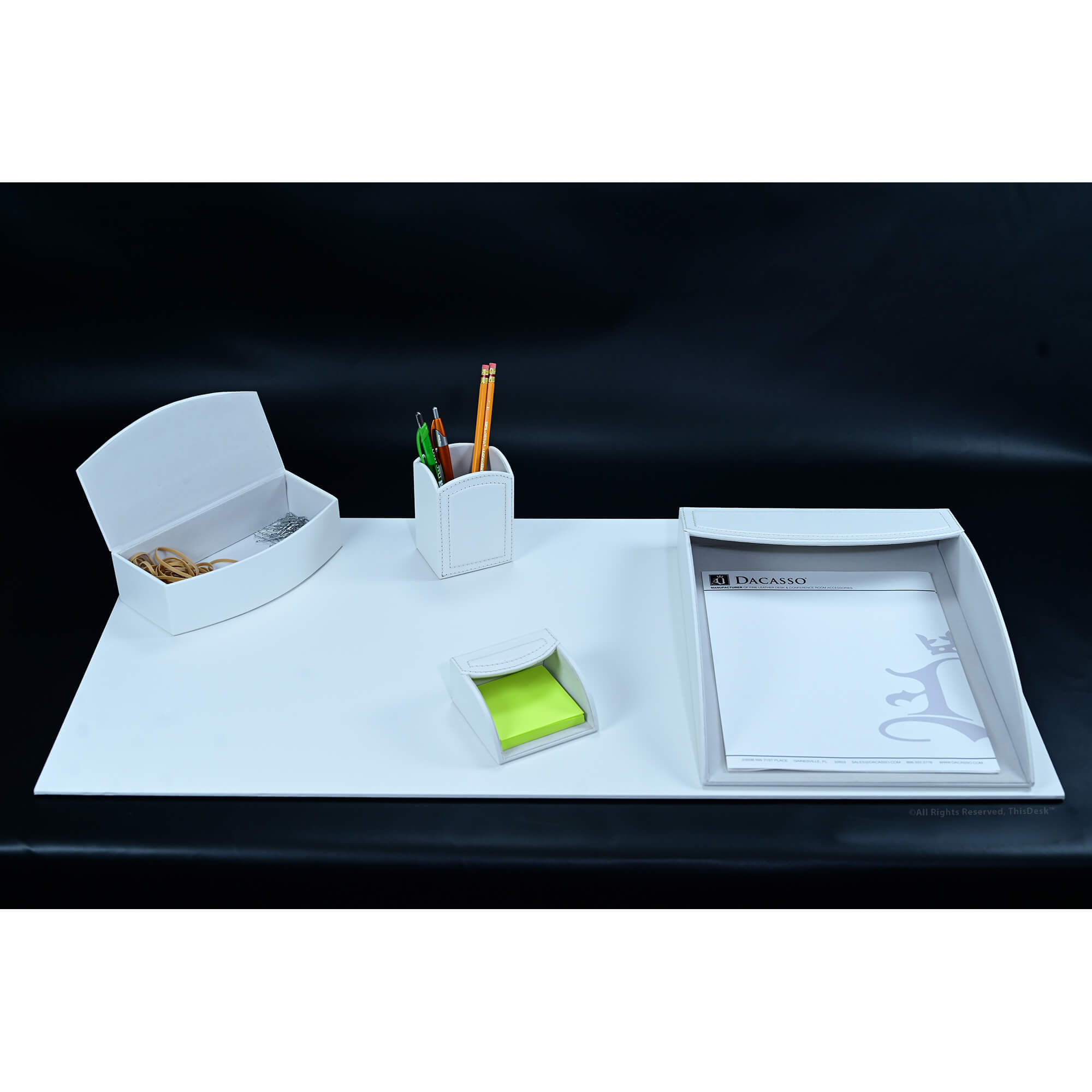 Home/Office 5pc Desk Accessory Set - White