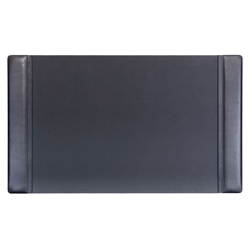 Black Leather 34 x 20 Side-Rail Desk Pad