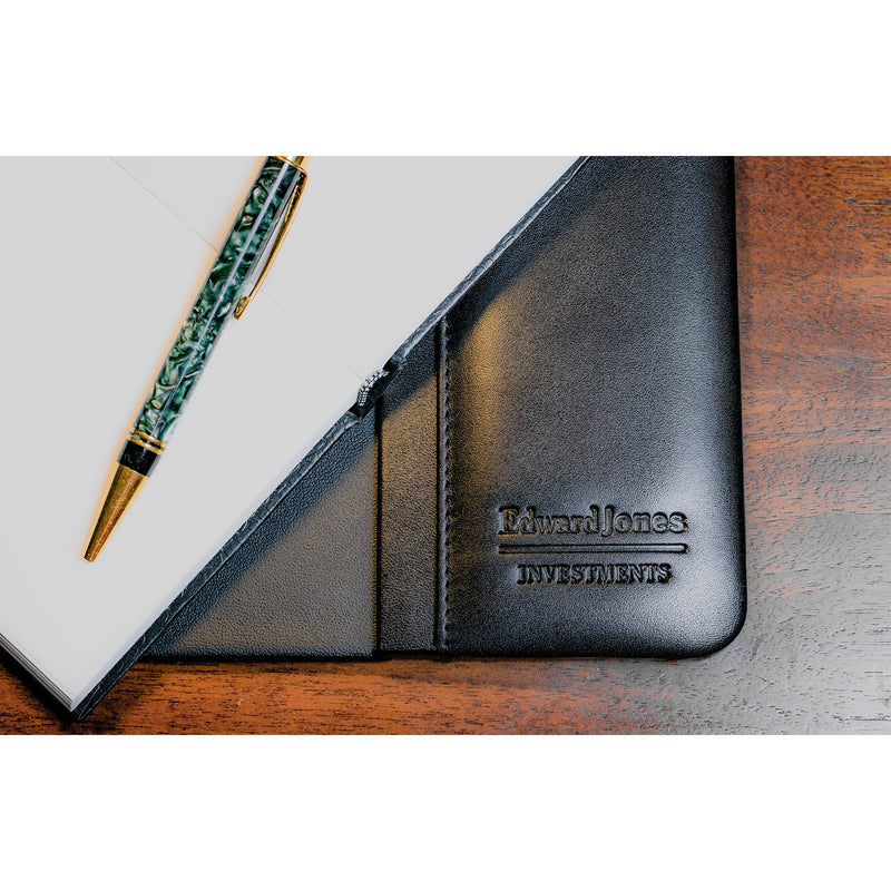 Black Leather 34 x 20 Side-Rail Desk Pad