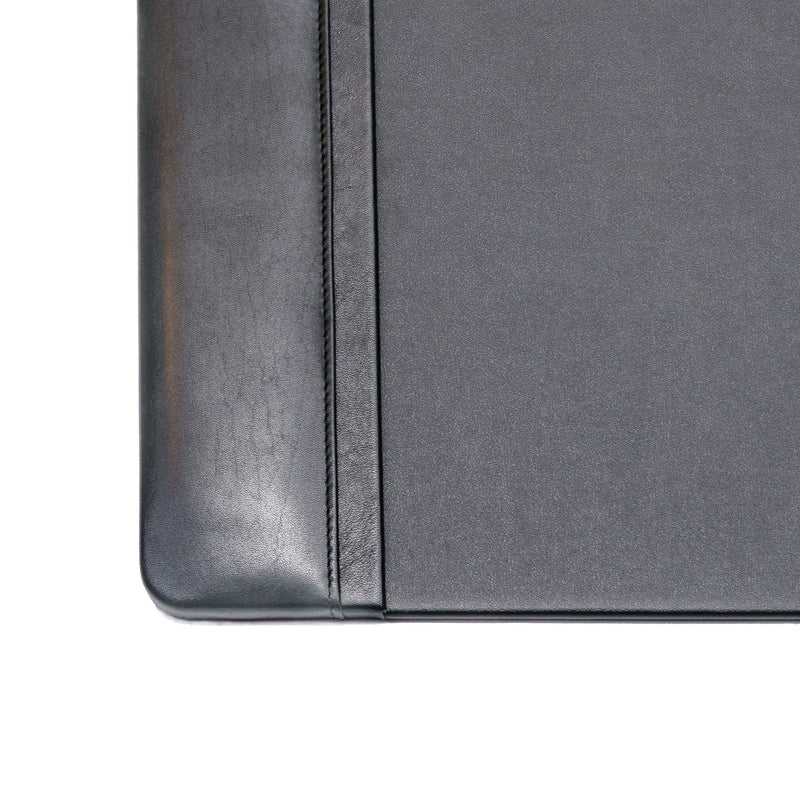 Black Leather 34 x 20 Side-Rail Desk Pad