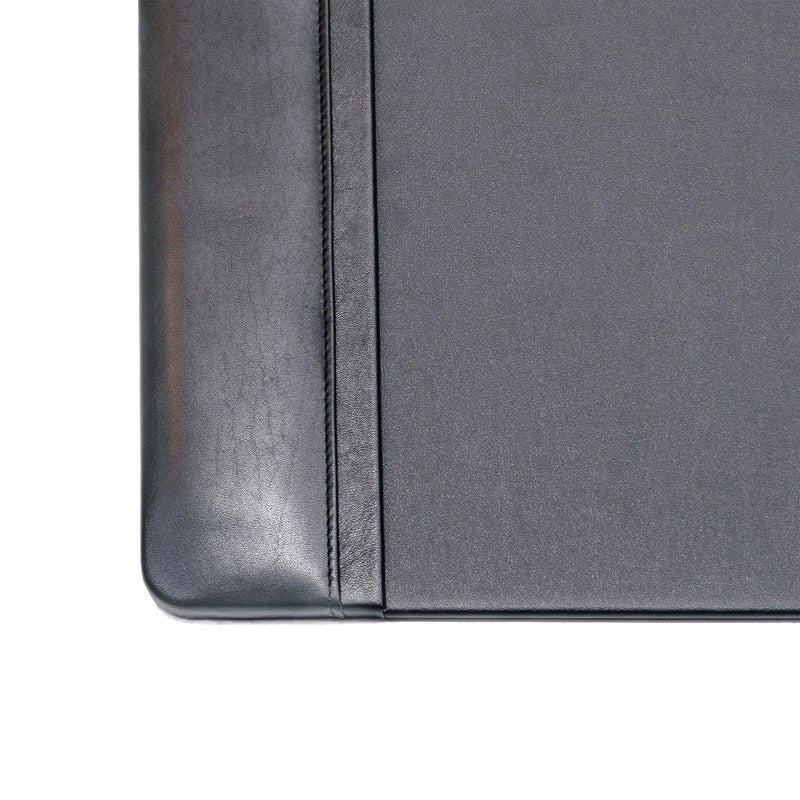 Black Leather 25.5" x 17.25" Side-Rail Desk Pad