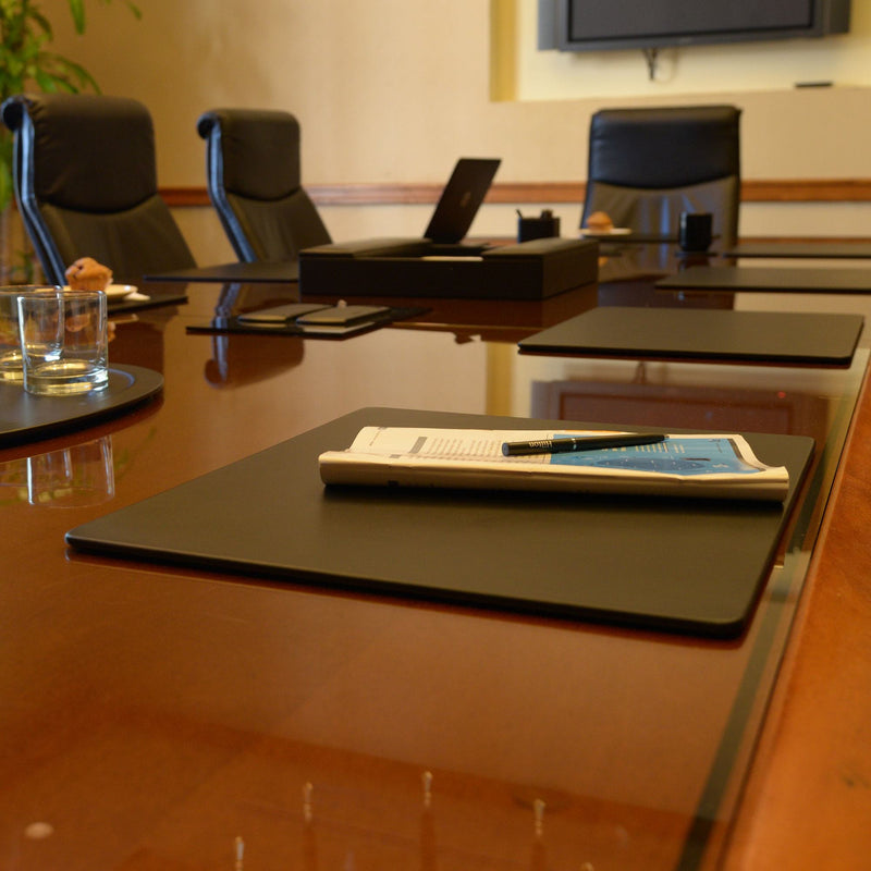 Black Leather 17 x 14 Conference Table Pad