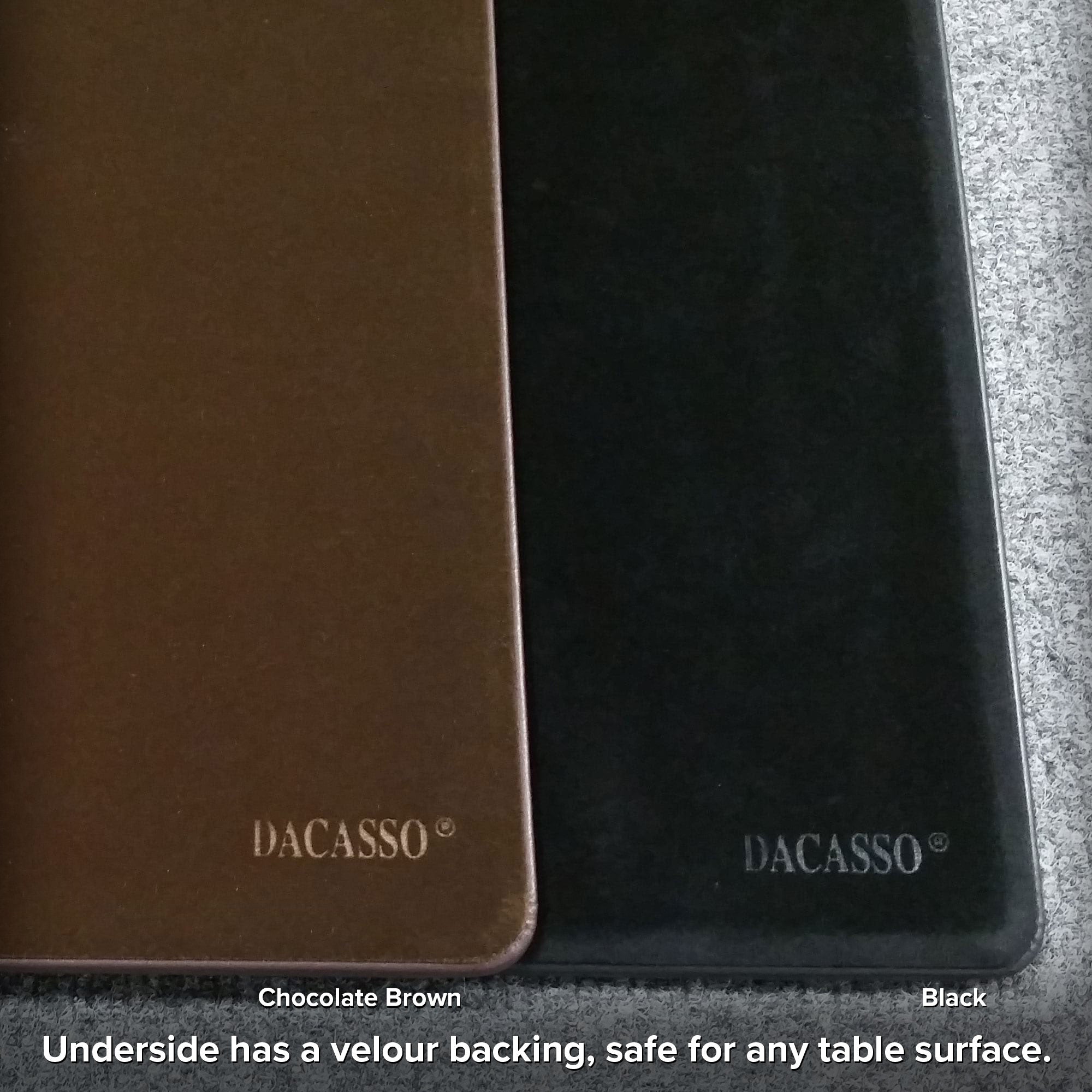 Black Leather 38" x 24" Desk Mat without Rails
