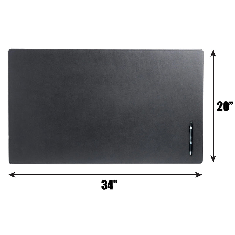 Black Leather 34" x 20" Desk Mat without Rails