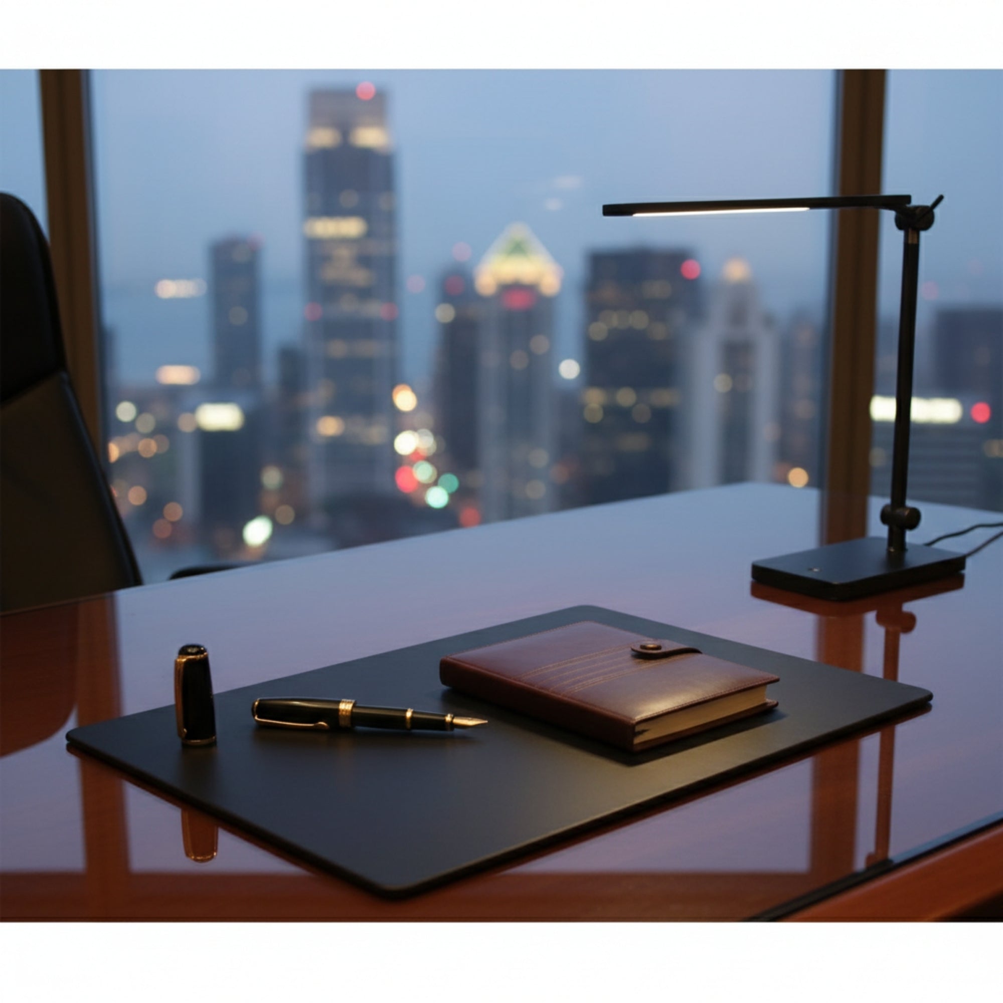 Black Leatherette 17 x 14 Conference Table Pad