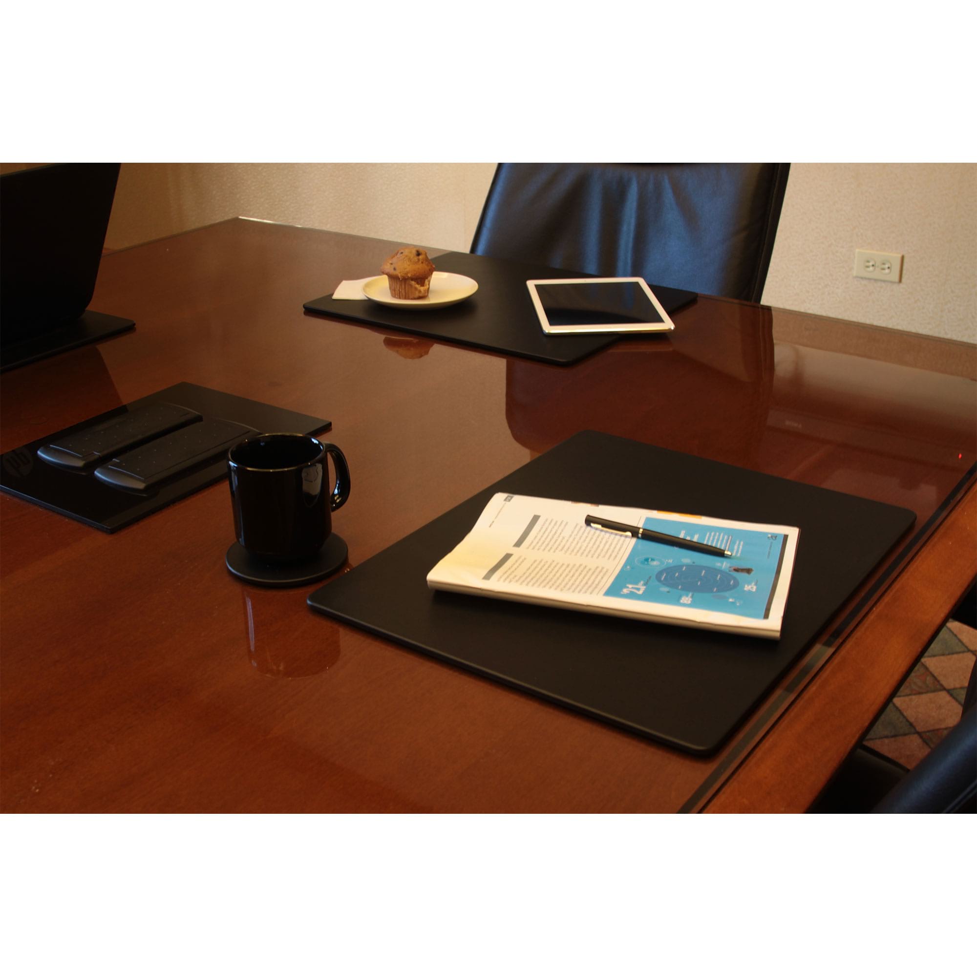 Black Leatherette 17 x 14 Conference Table Pad