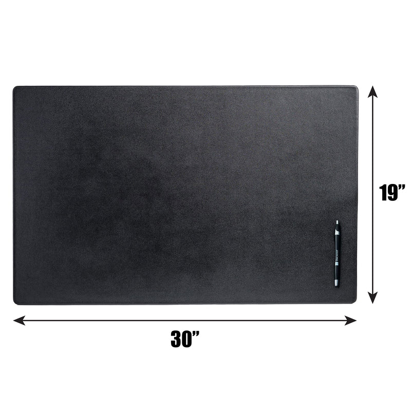 Classic Black Leather 30" x 19" Desk Mat without Rails