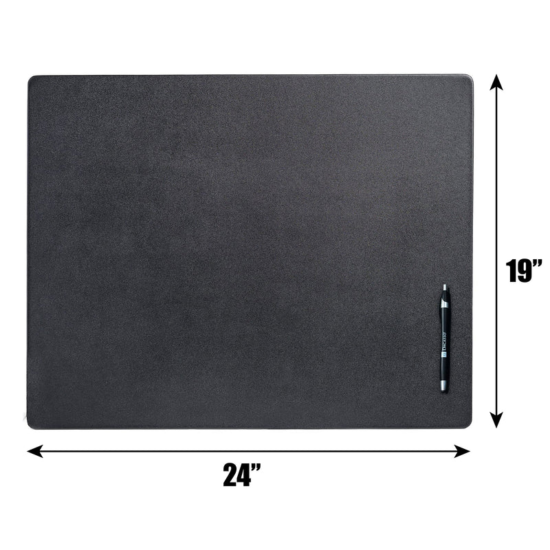 Classic Black Leather 24" x 19" Desk Mat without Rails