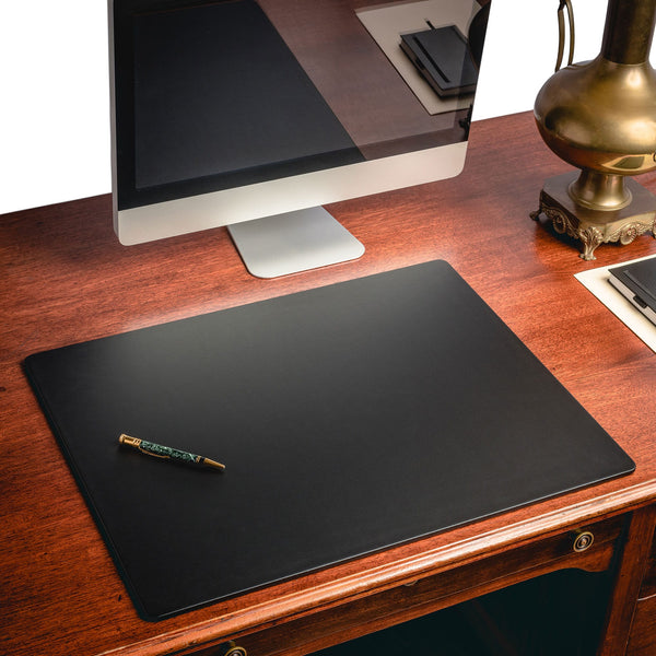 Black Leatherette 24" x 19" Desk Mat without Rails