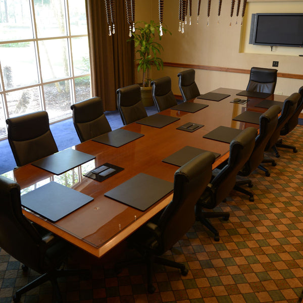 Black Leather 20 x 16 Conference Table Pad