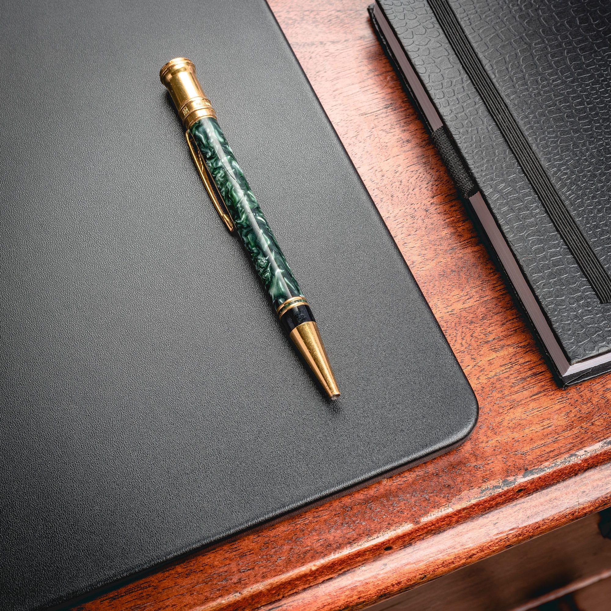 Black Leather 20 x 16 Conference Table Pad