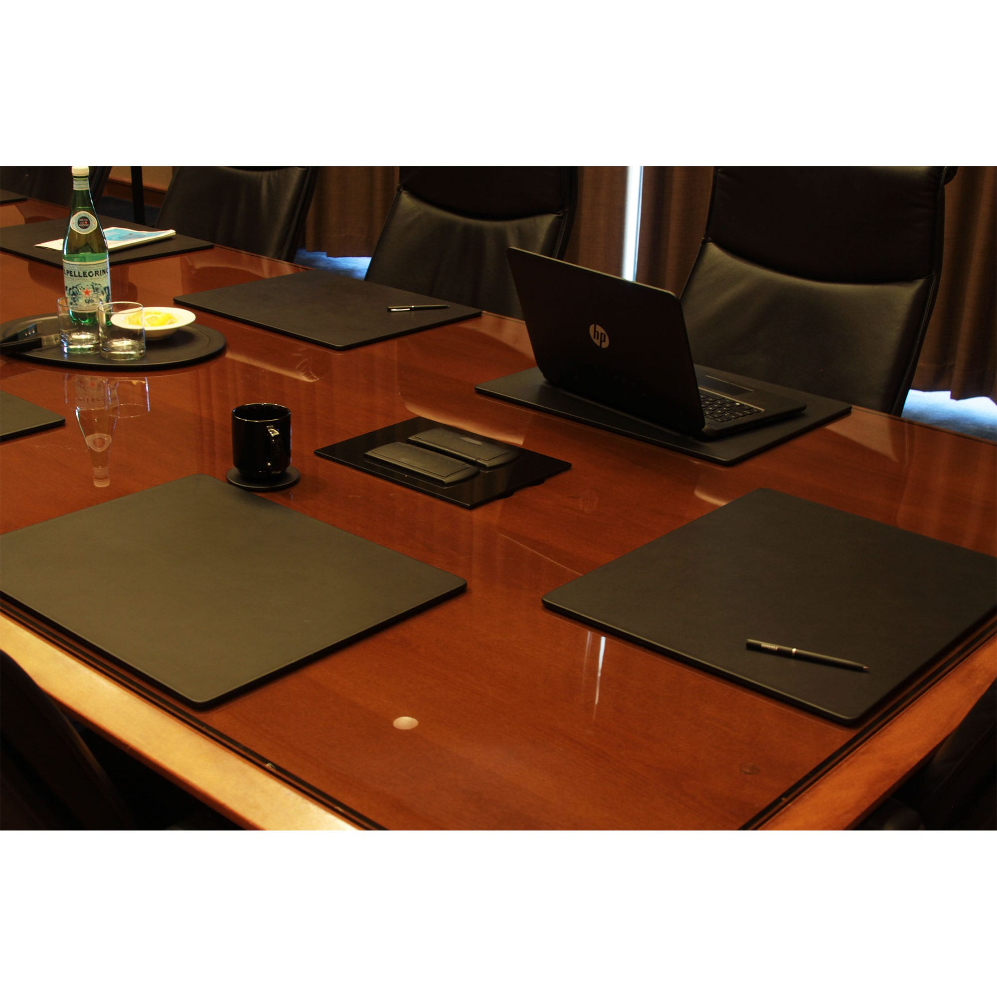 Black Leather 20 x 16 Conference Table Pad
