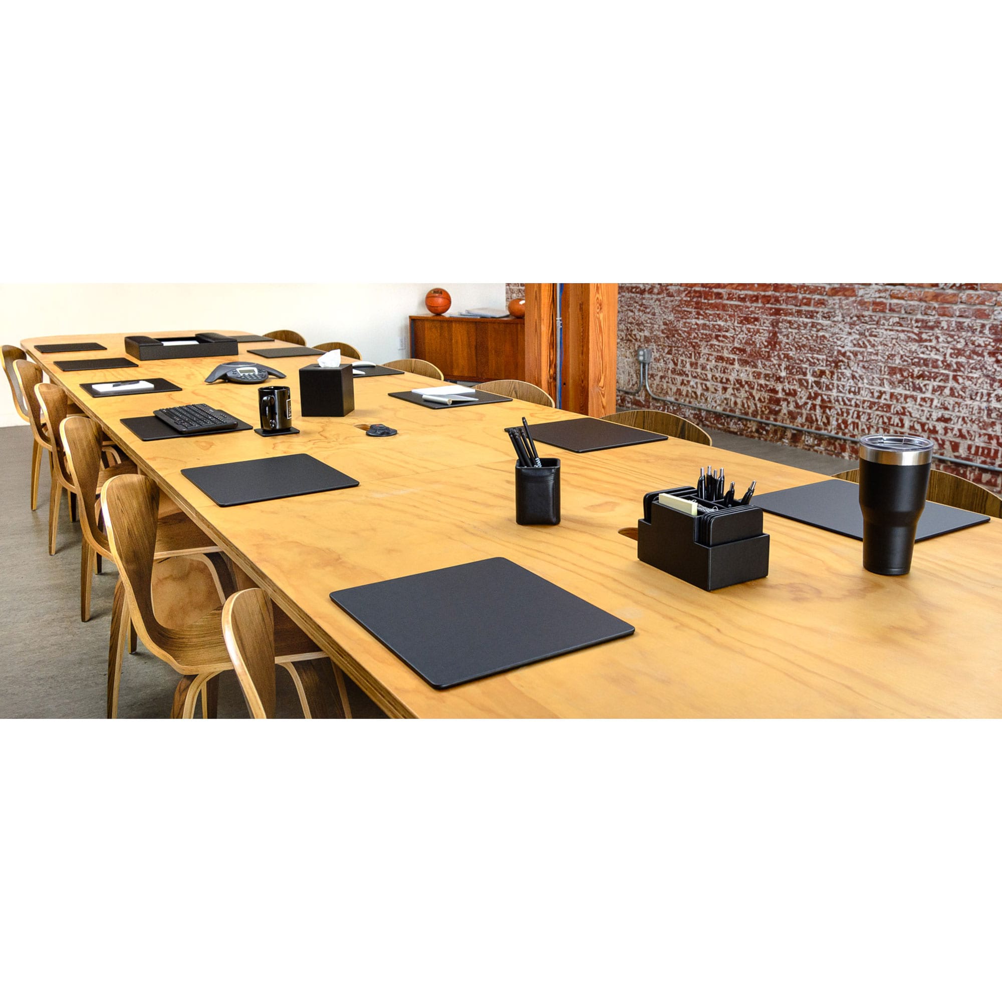 Black Leatherette 14 x 11.5 Conference Table Pad