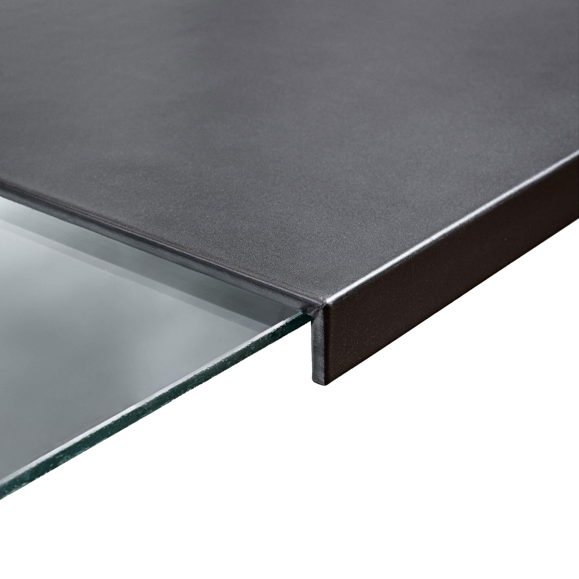 Black Leather Desk Pad with Fixation Lip, 30 x 19