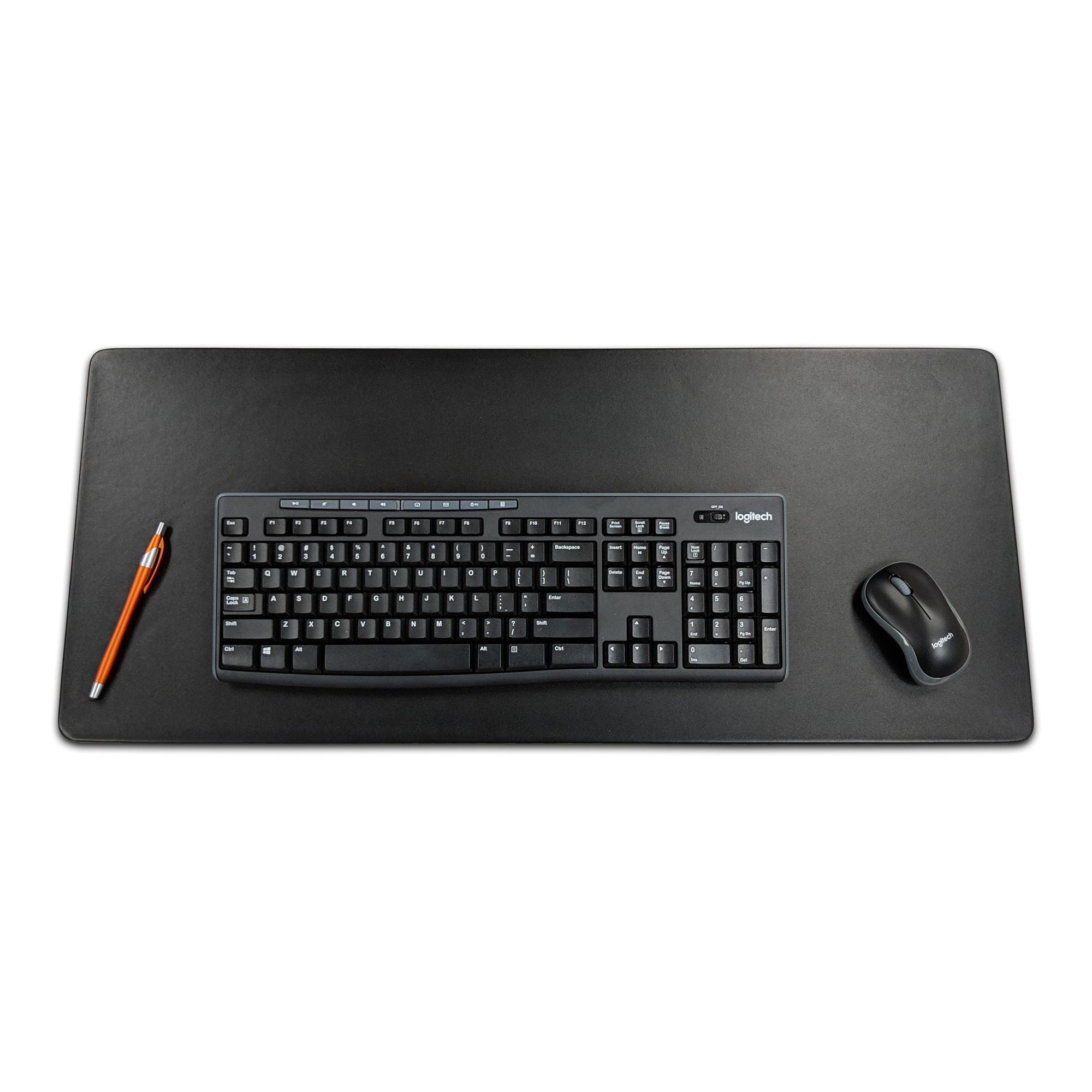 Classic Black Leather 30" x 12.5" Keyboard/Mouse Desk Mat