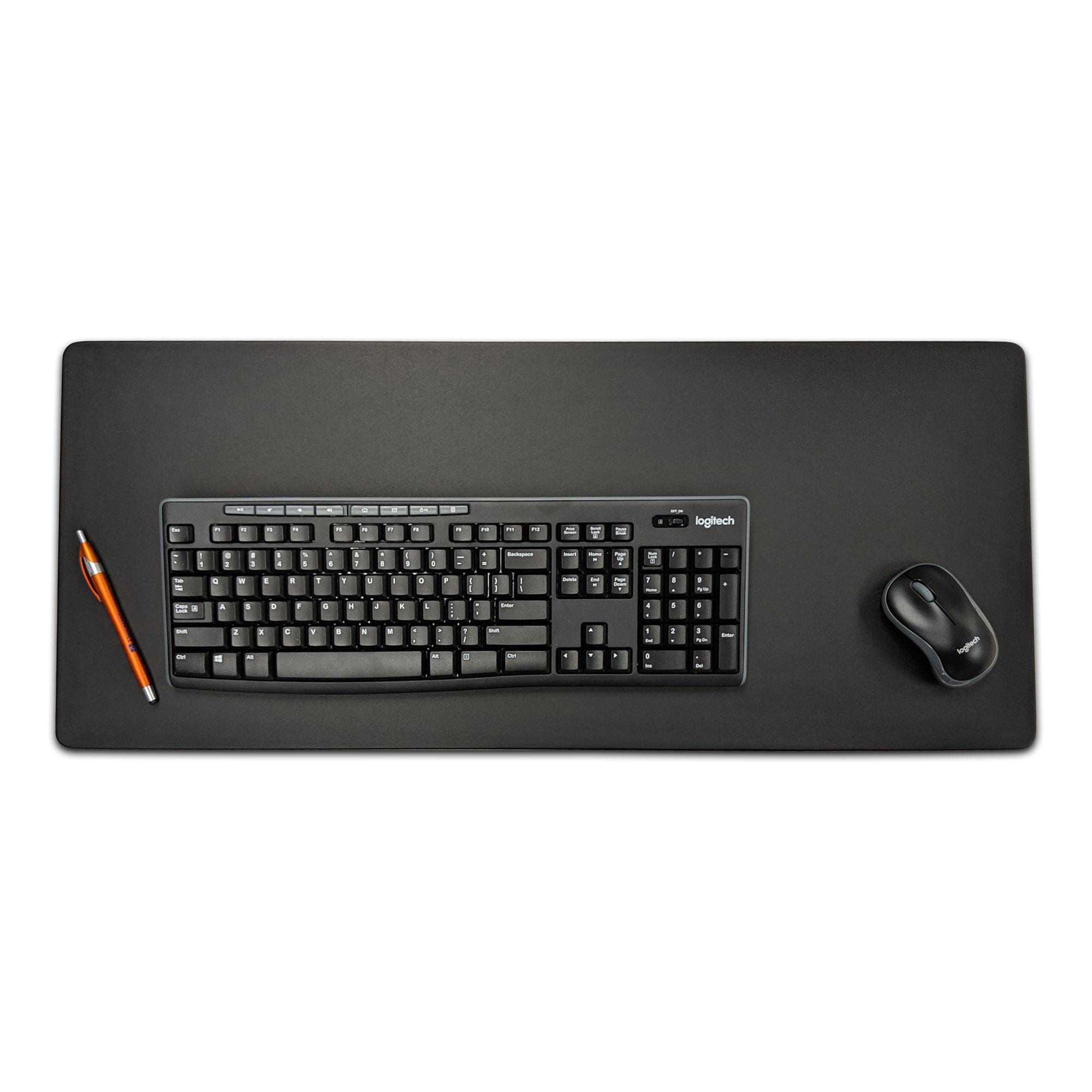 Black Leatherette 30" x 12.5" Keyboard/Mouse Desk Mat