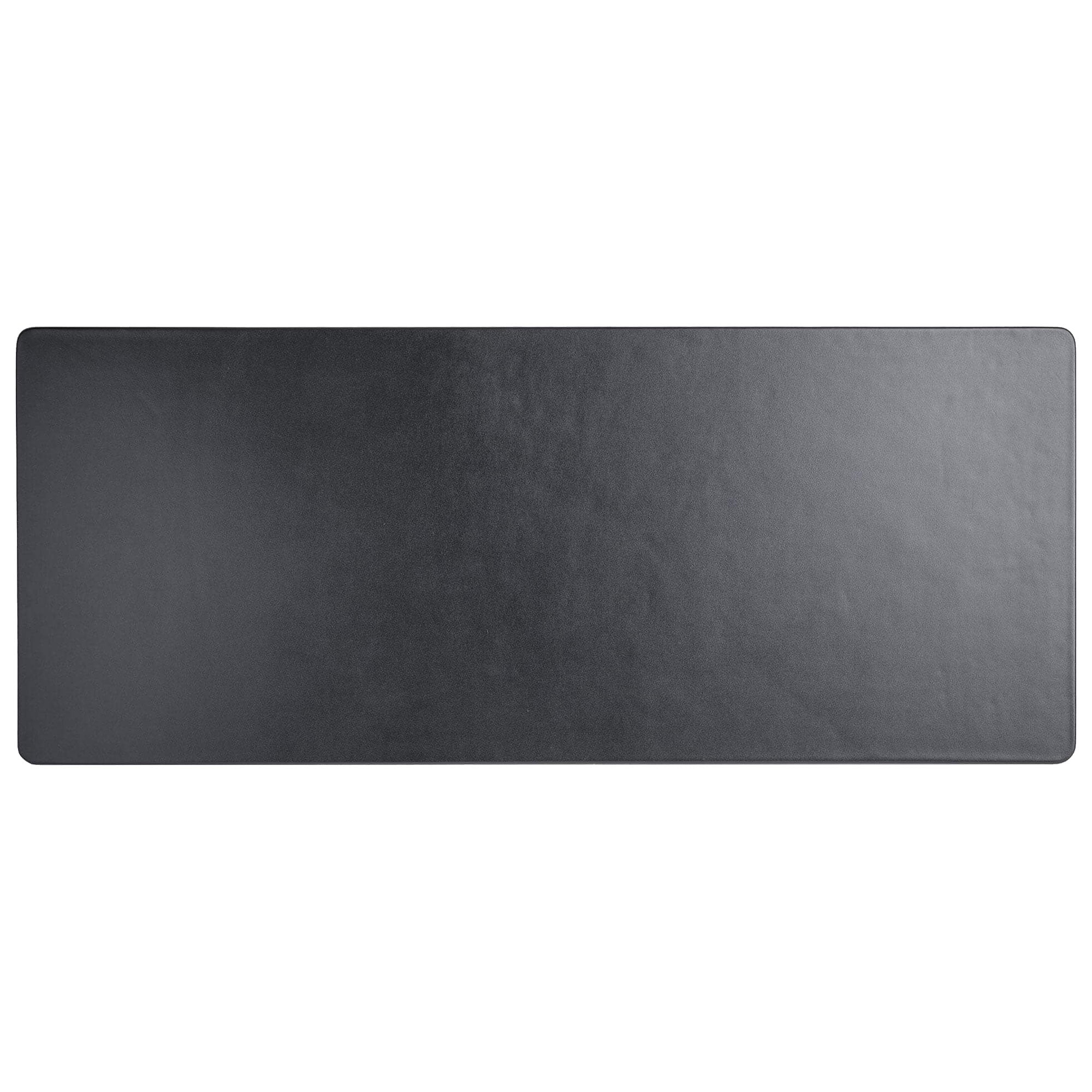 Black Leather 34" x 14" Keyboard/Mouse Desk Mat With Rubberized Enhanced Non-Slip Backing