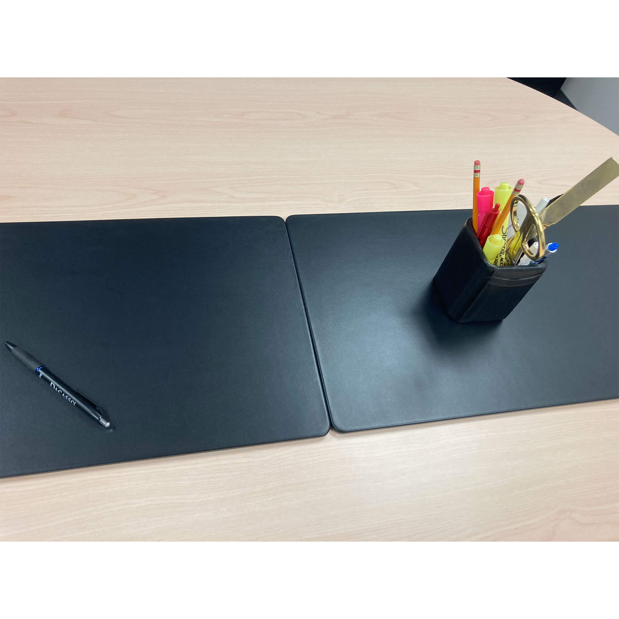 Black Leatherette 30" x 12.5" Conference Table Single Runner