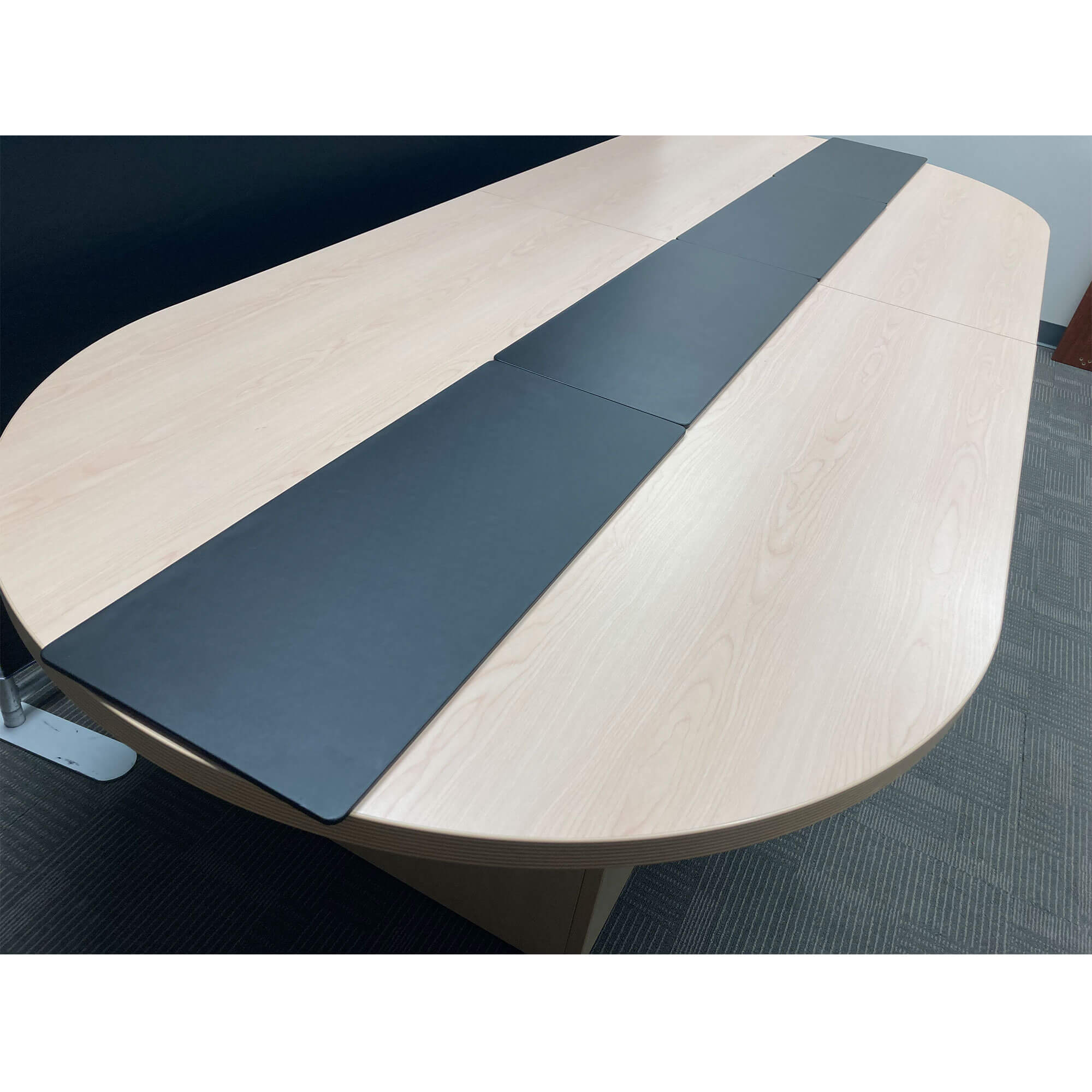 Black Leatherette 30" x 12.5" Conference Table Single Runner