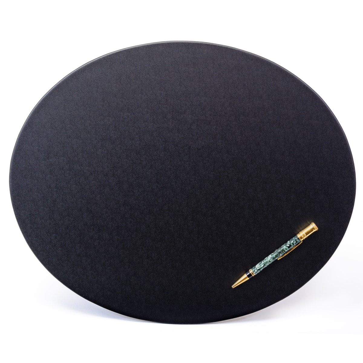 Black Leatherette 17" x 14" Oval Conference Pad