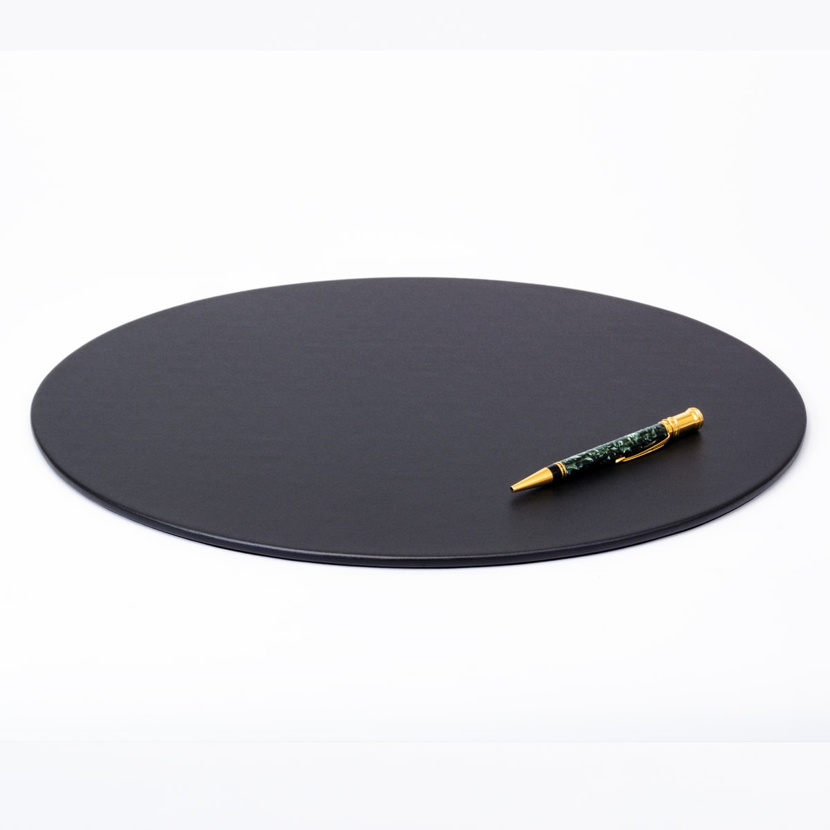 Black Leatherette 17" x 14" Oval Conference Pad