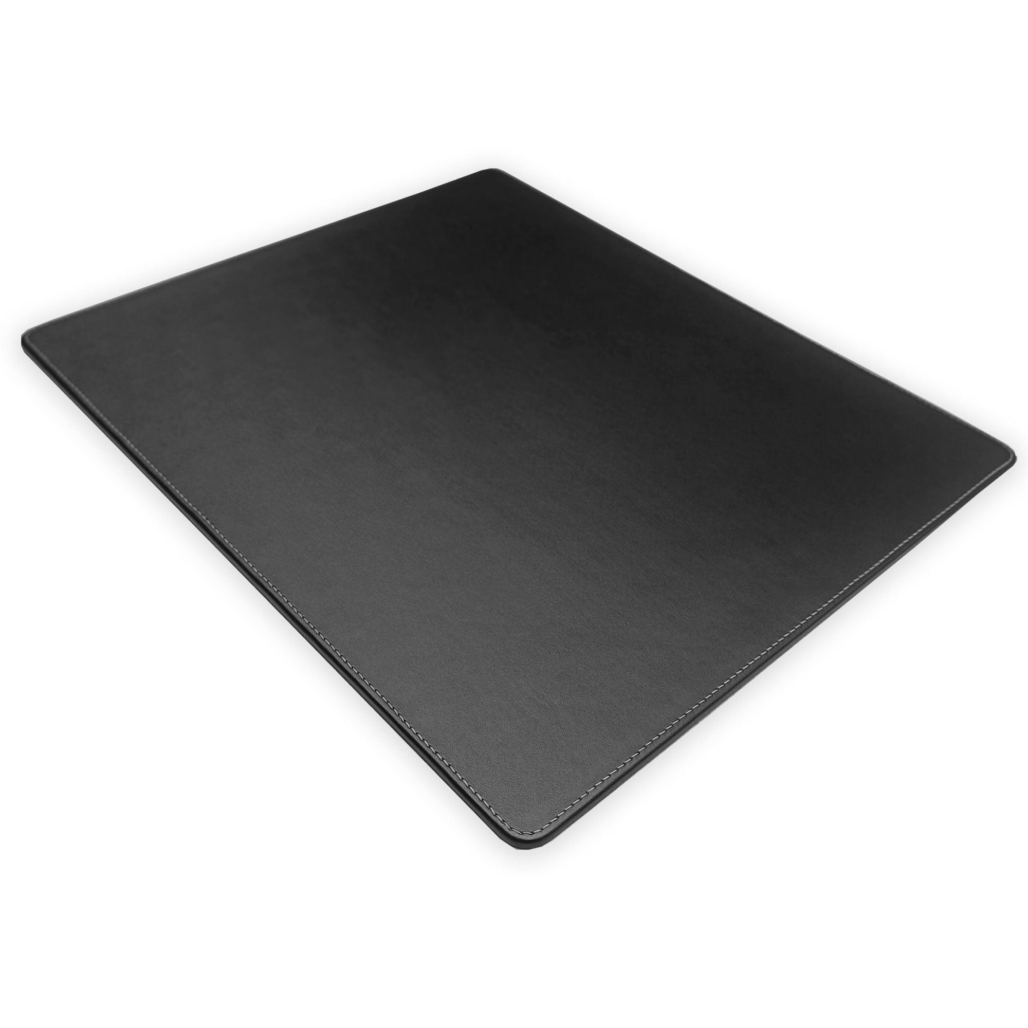 Black Leatherette 20 x 16 Conference Table Pad w/ White Stitching