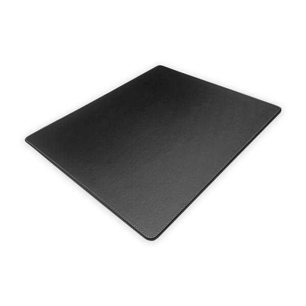 Black Leatherette 17 x 14 Conference Table Pad w/ White Stitching