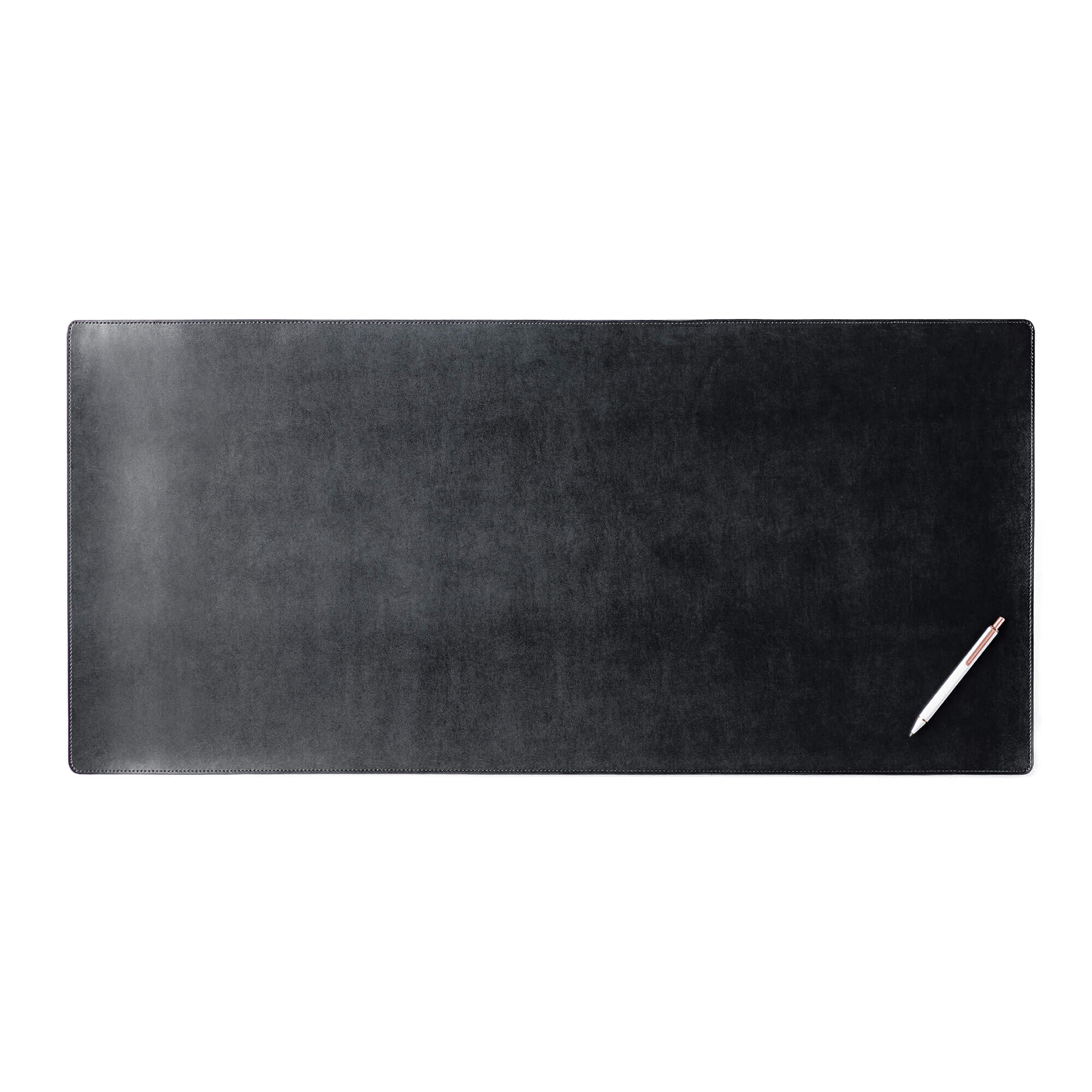 Black Bonded Leather 36" x 17" No Core Rollable Desk Mat/Pad