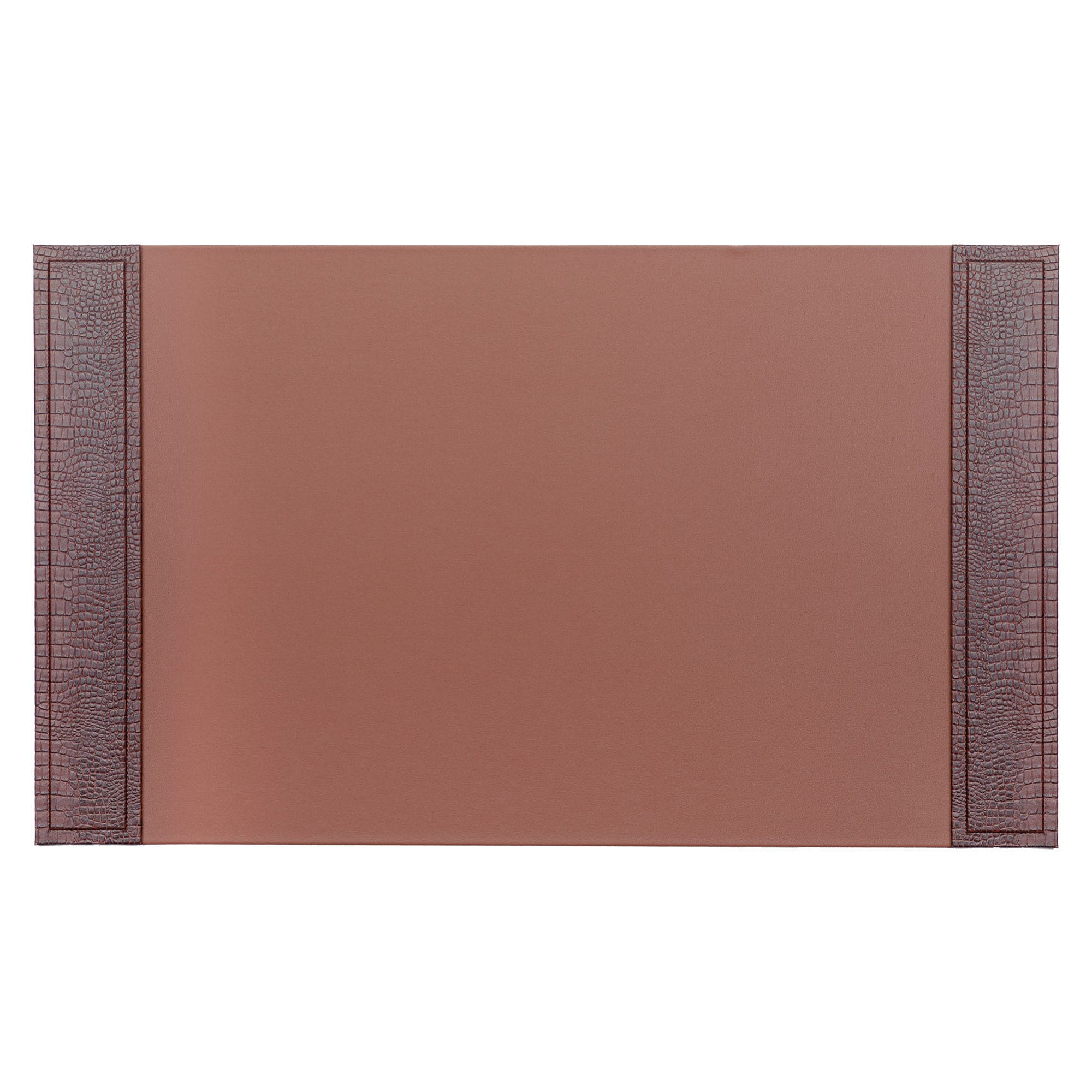 Brown Crocodile Embossed 34" x 20" Side-Rail Desk Pad