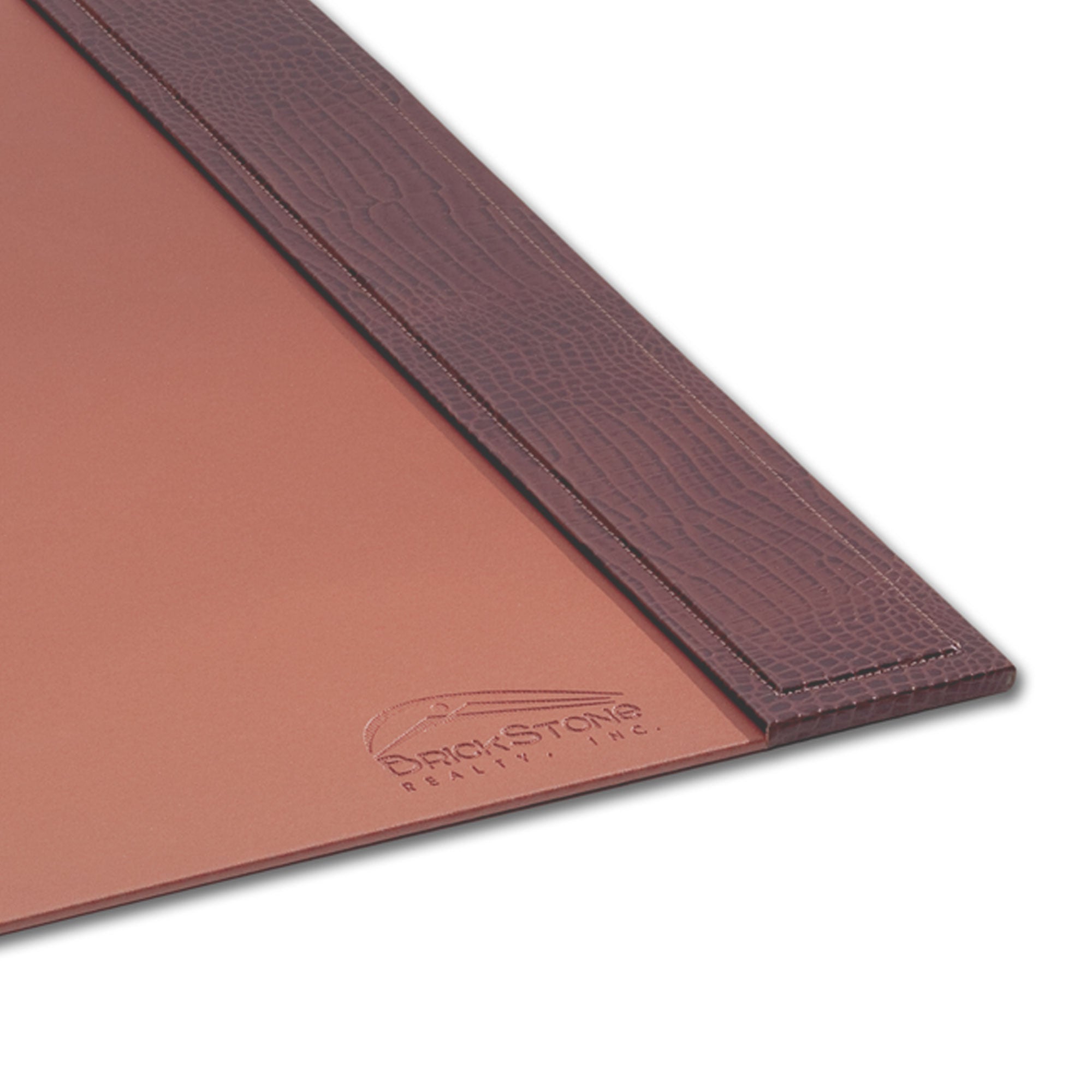 Brown Crocodile Embossed 25.5" x 17.25" Side-Rail Desk Pad