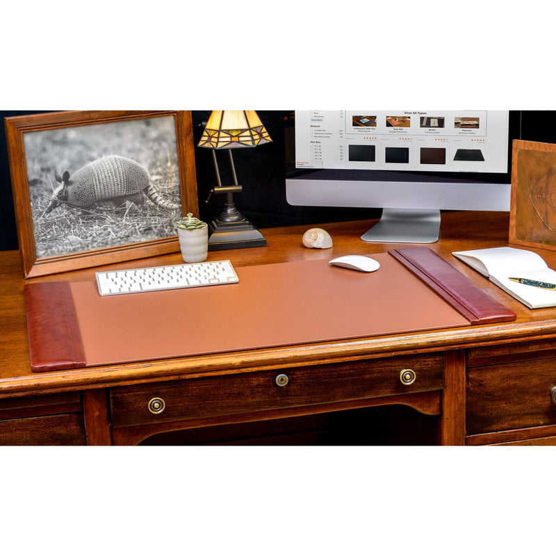 Mocha Leather 34" x 20" Side-Rail Desk Pad