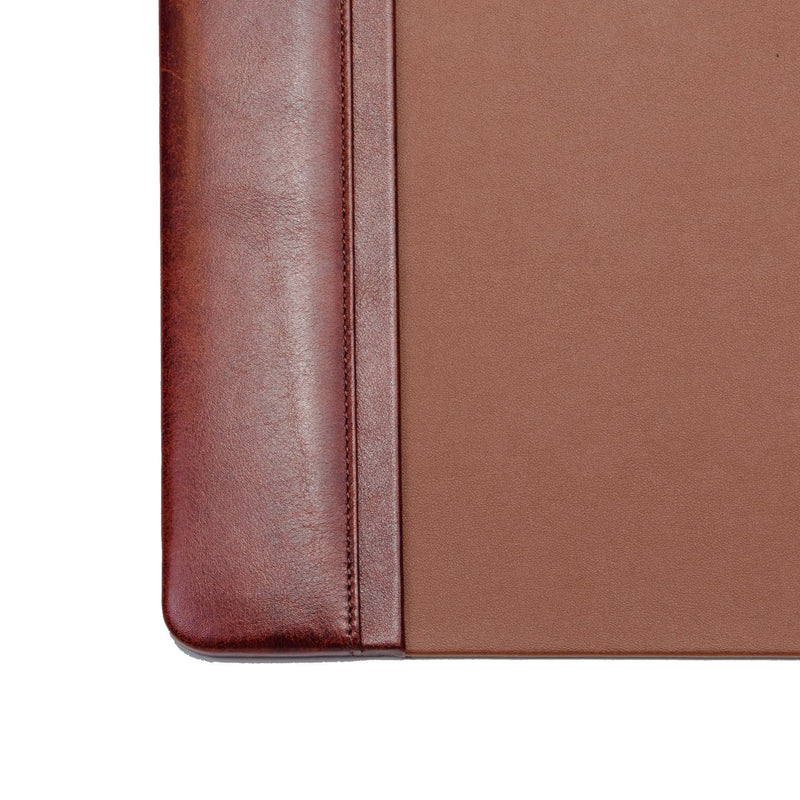 Mocha Leather 34" x 20" Side-Rail Desk Pad