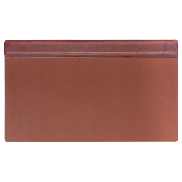 Mocha Leather 34" X 20" Top-Rail Desk Pad