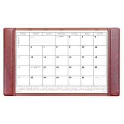 Mocha Leather Desk Pad w/ 2024 Calendar Insert, 34 x 20