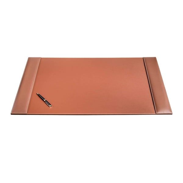 Rustic Brown Leather 34 x 20 Side-Rail Desk Pad