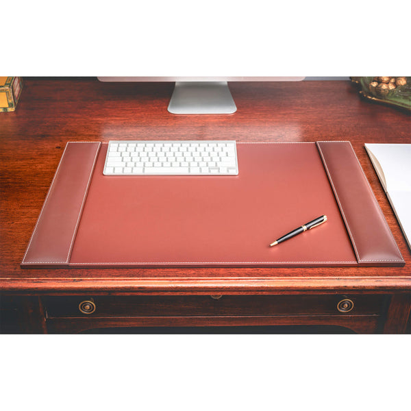 Rustic Brown Leather 25.5 x 17.25 Side-Rail Desk Pad