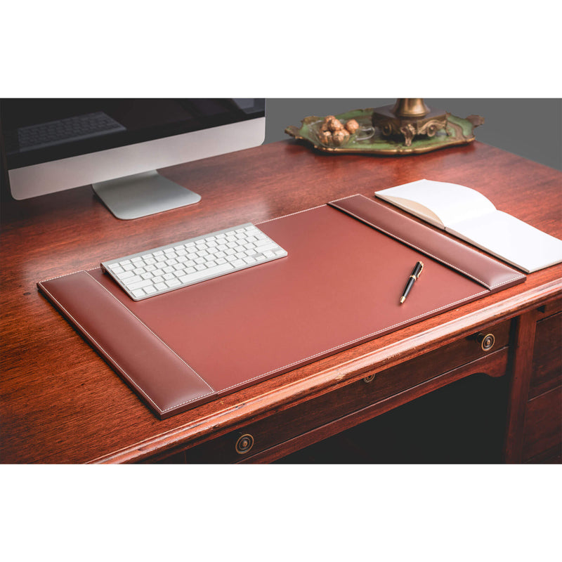 Rustic Brown Leather 25.5 x 17.25 Side-Rail Desk Pad