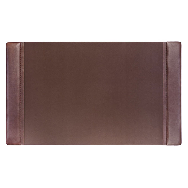 Chocolate Brown Leather 34" x 20" Side-Rail Desk Pad