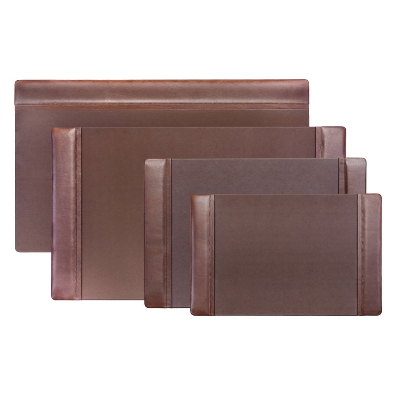 Chocolate Brown Leather 34" x 20" Side-Rail Desk Pad